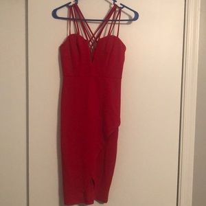 Strappy Bodycon Red Cocktail Dress (XS) by CR